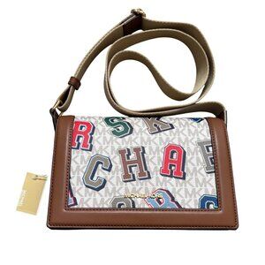 Michael Kors Jet Set Crossbody NWT Varsity Letter Vanilla Bag 38F5GJ6C2V